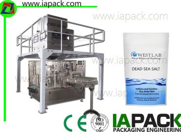 1000g salt doypack packing machine granule rotary weighing fill sealing packaging machine up to 35 packs per min