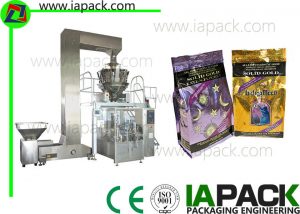 Pet Makanan Otomatis Rotary Bag-Given Packaging Machine for Large Particles With Multi-head Scale